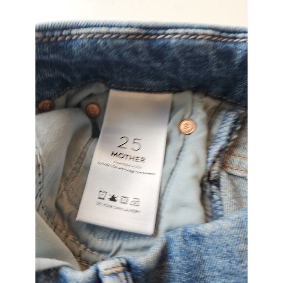 Mother Women's Blue High Waisted Looker Ankle Fray Denim Jeans Size 25 - Picture 5 of 7